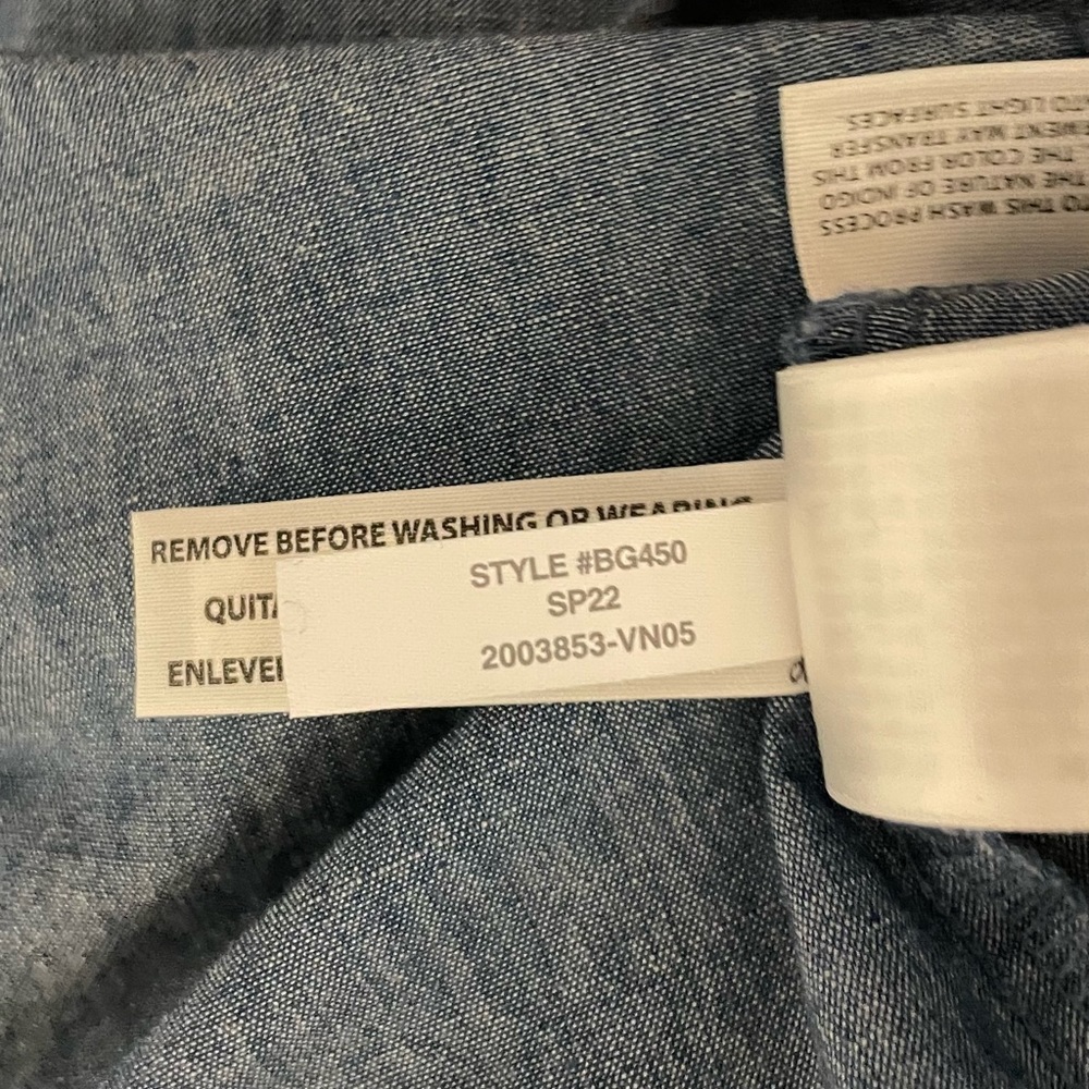 J. Crew NWT Tie Sleeve Button Front 100% Cotton Chambray Shirt Dress Cover Up - Picture 7 of 14